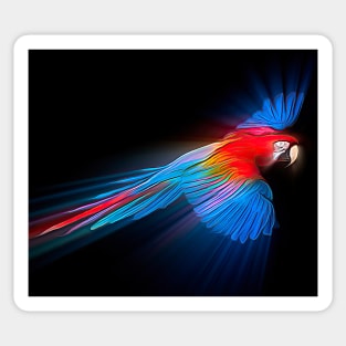 Flying Neon Macaw Sticker